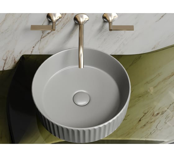 Умывальник чаша накладная Ceramicanova Element круглая, антрацит матовый, 360х360х115 мм CN6057MH