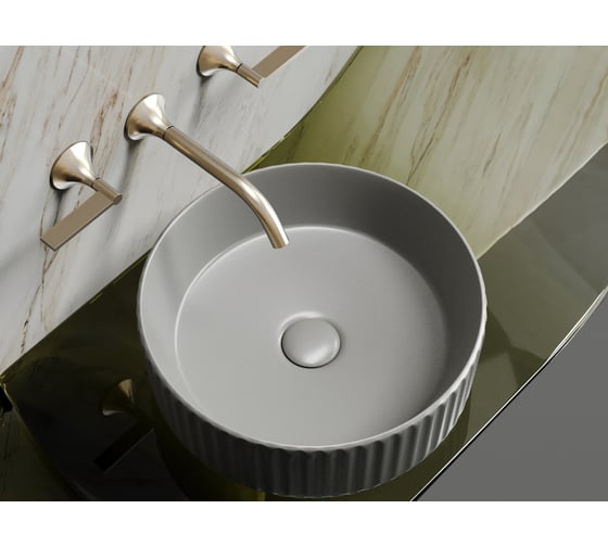 Умывальник чаша накладная Ceramicanova Element круглая, антрацит матовый, 360х360х115 мм CN6057MH