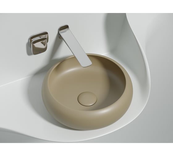 Умывальник чаша накладная Ceramicanova Element круглая, капучино матовый, 360х360х120мм CN6050MC