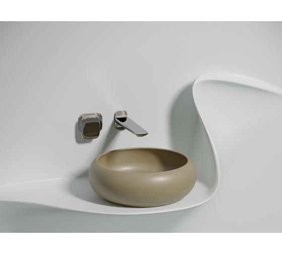 Умывальник чаша накладная Ceramicanova Element круглая, капучино матовый, 360х360х120мм CN6050MC