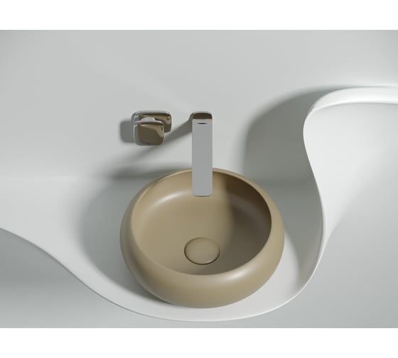 Умывальник чаша накладная Ceramicanova Element круглая, капучино матовый, 360х360х120мм CN6050MC