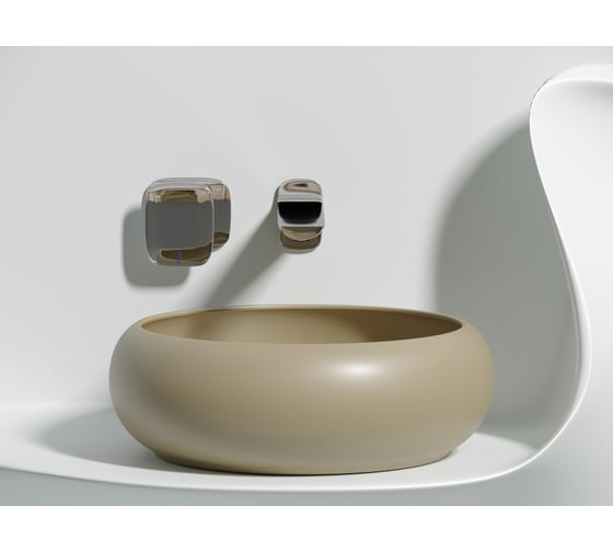 Умывальник чаша накладная Ceramicanova Element круглая, капучино матовый, 360х360х120мм CN6050MC