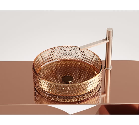Умывальник чаша накладная Ceramicanova Cristal круглая, бежевый, 360х360х112 мм CN6058