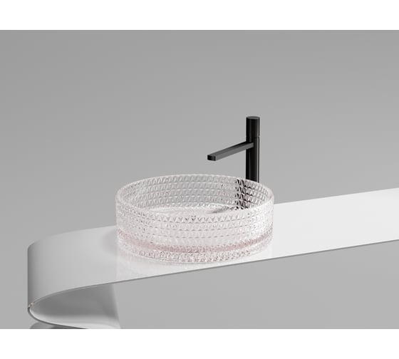 Умывальник чаша накладная Ceramicanova Cristal круглая, розовый, 360х360х112 мм CN6061