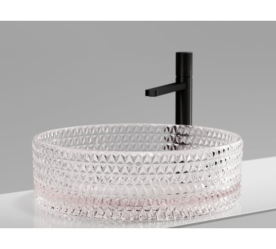 Умывальник чаша накладная Ceramicanova Cristal круглая, розовый, 360х360х112 мм CN6061