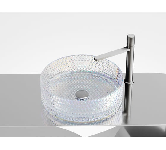 Умывальник чаша накладная Ceramicanova Cristal круглая, цвет неон, 360х360х112 мм CN6059