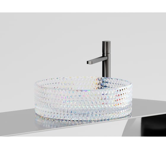 Умывальник чаша накладная Ceramicanova Cristal круглая, цвет неон, 360х360х112 мм CN6059