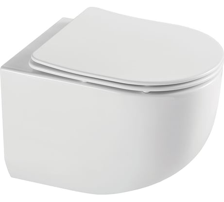 Унитаз подвесной VINCEA Globo Tornado, безободковый, цвет белый, ультратонкое soft-close сиденье VT1-52T