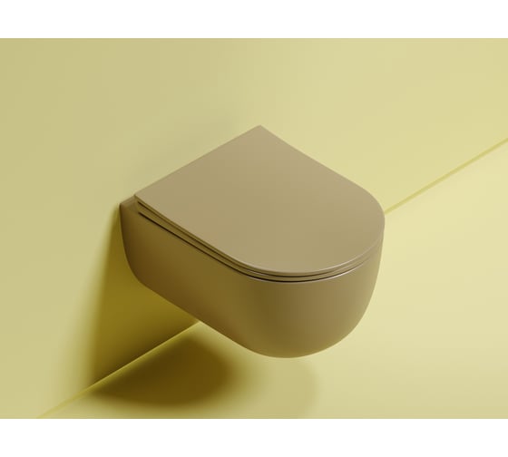 Подвесной унитаз Ceramicanova Modena Rimless, цвет капучино матовый, глубокий смыв, с крепежом для полностью скрытого монтажа, ультратонким сидением и крышкой CN6063MC