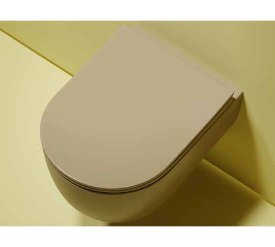 Подвесной унитаз Ceramicanova Modena Rimless, цвет капучино матовый, глубокий смыв, с крепежом для полностью скрытого монтажа, ультратонким сидением и крышкой CN6063MC