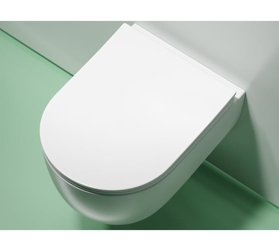 Подвесной унитаз Ceramicanova Modena Rimless, цвет белый матовый, глубокий смыв, с крепежом для полностью скрытого монтажа, ультратонким сидением и крышкой CN6063MW