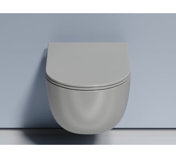 Подвесной унитаз Ceramicanova Modena Rimless, цвет антрацит матовый, глубокий смыв, с крепежом для полностью скрытого монтажа, ультратонким сидением и крышкой CN6063MH