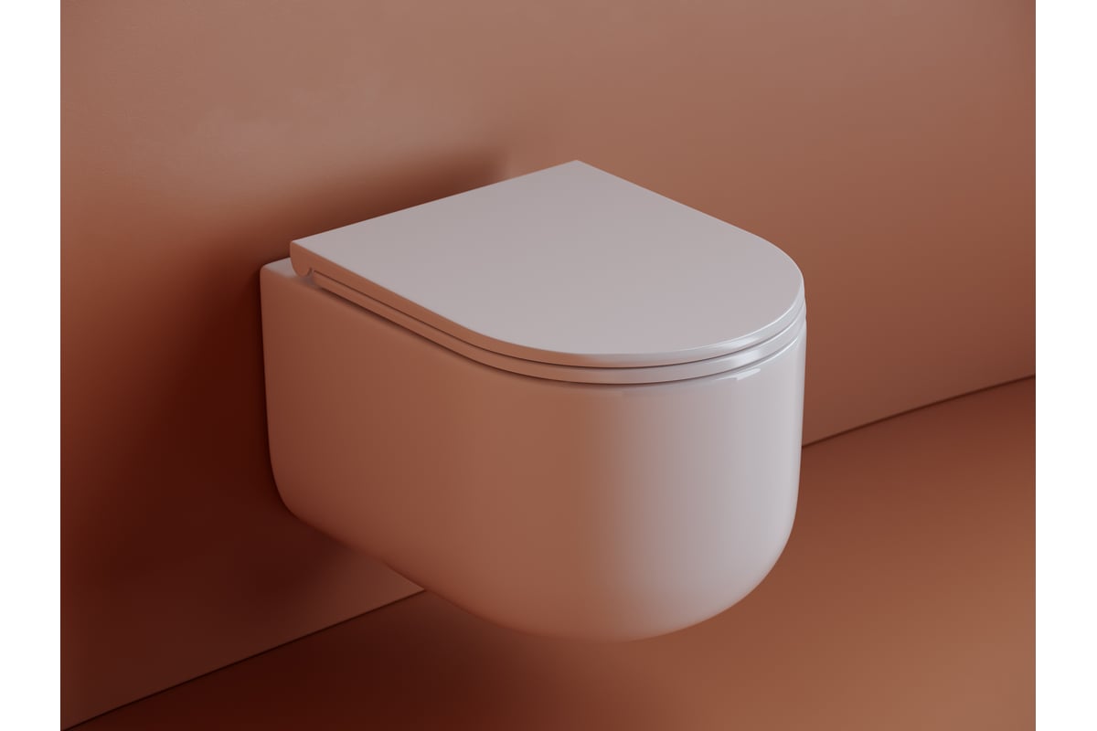 Подвесной унитаз Ceramicanova Ulma Rimless, глубокий смыв, с крепежом ...