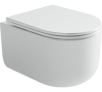 Подвесной унитаз Ceramicanova Ulma Rimless, глубокий смыв, с крепежом для полностью скрытого монтажа, ультратонким сидением и крышкой с функцией плавного закрытия CN4006