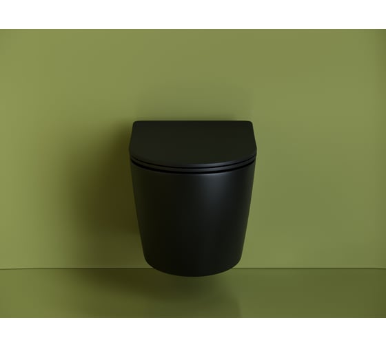 Подвесной унитаз Ceramicanova Uno Rimless, глубокий смыв, с крепежом для полностью скрытого монтажа, ультратонким сидением из дюропласта и крышкой с функцией плавного закрытия CN11001MB