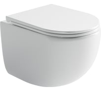 Подвесной унитаз Ceramicanova UP Rimless, смыв Торнадо, с крепежом для полностью скрытого монтажа, ультратонким сидением и крышкой с функцией плавного закрытия CN4007