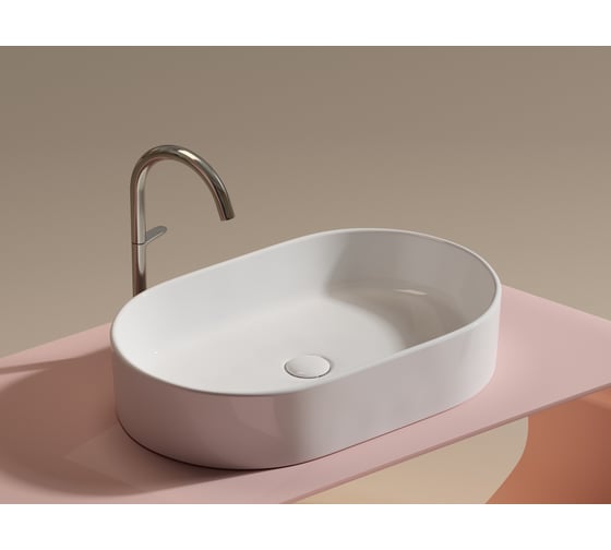 Умывальник-чаша накладная Ceramicanova Element овальная, 608х385х122 мм CN6048