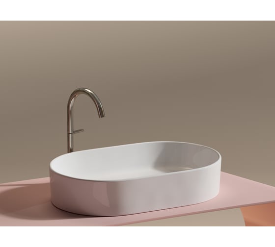 Умывальник-чаша накладная Ceramicanova Element овальная, 608х385х122 мм CN6048