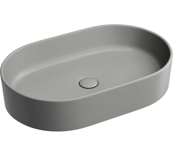 Умывальник-чаша накладная Ceramicanova Element овальная, цвет антрацит матовый, 608х385х122 мм CN6048MH 1