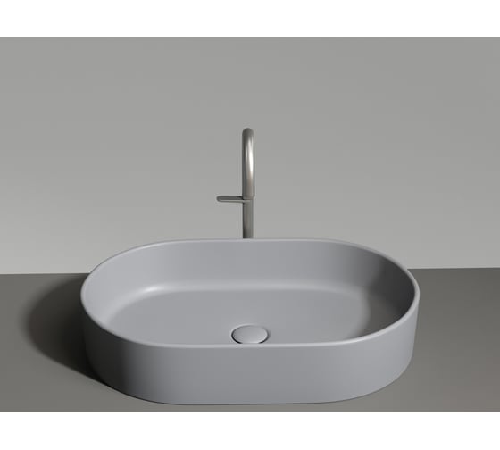 Умывальник-чаша накладная Ceramicanova Element овальная, цвет антрацит матовый, 608х385х122 мм CN6048MH
