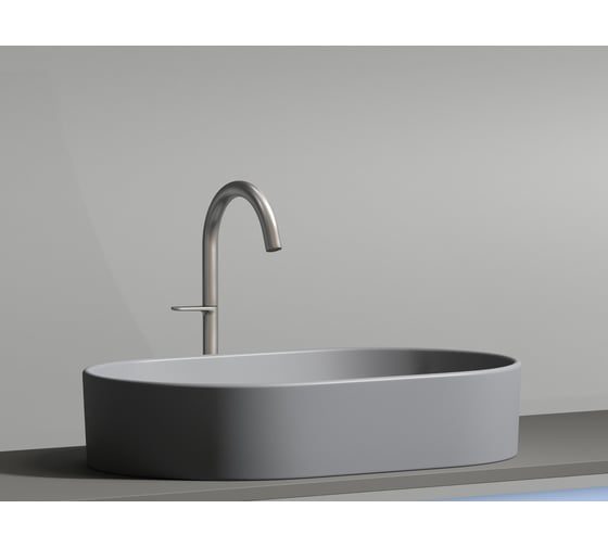 Умывальник-чаша накладная Ceramicanova Element овальная, цвет антрацит матовый, 608х385х122 мм CN6048MH