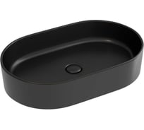 Умывальник-чаша накладная Ceramicanova Element овальная, цвет черный матовый, 608х385х122 мм CN6048MB