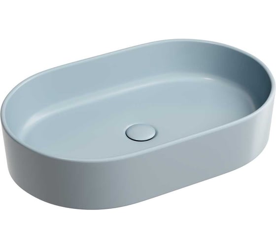 Умывальник-чаша накладная Ceramicanova Element овальная, цвет серо-голубой матовый, 608х385х122 мм CN6048MHL