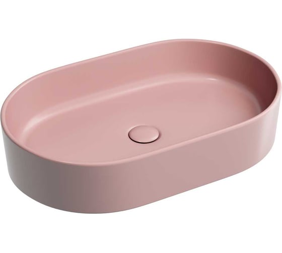 Умывальник-чаша накладная Ceramicanova Element овальная, цвет розовый матовый, 608х385х122 мм CN6048MP