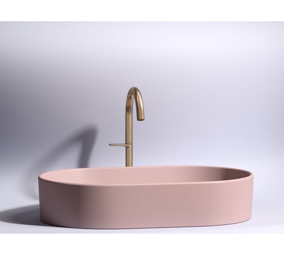 Умывальник-чаша накладная Ceramicanova Element овальная, цвет розовый матовый, 608х385х122 мм CN6048MP