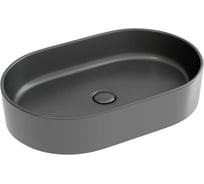 Умывальник-чаша накладная Ceramicanova Element овальная, цвет темный антрацит матовый, 608х385х122 мм CN6048MDH
