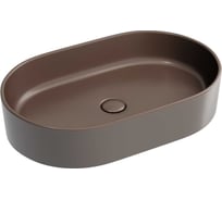 Умывальник-чаша накладная Ceramicanova Element овальная, цвет темно-коричневый матовый, 608х385х122 мм CN6048MDB