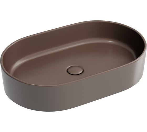 Умывальник-чаша накладная Ceramicanova Element овальная, цвет темно-коричневый матовый, 608х385х122 мм CN6048MDB
