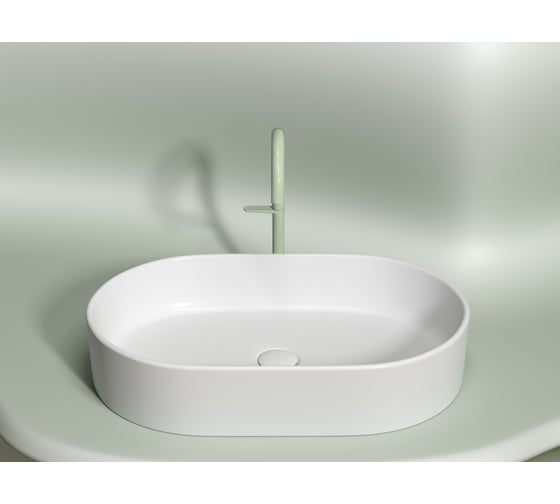 Умывальник-чаша накладная Ceramicanova Element овальная, цвет белый матовый, 608х385х122 мм CN6048MW