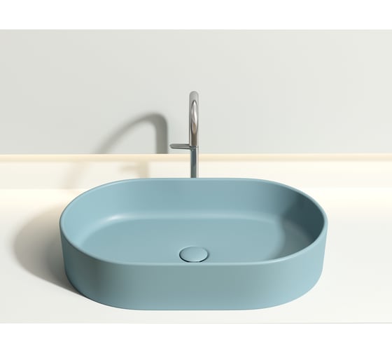 Умывальник-чаша накладная Ceramicanova Element овальная, цвет зеленый матовый, 608х385х122 мм CN6048MLG