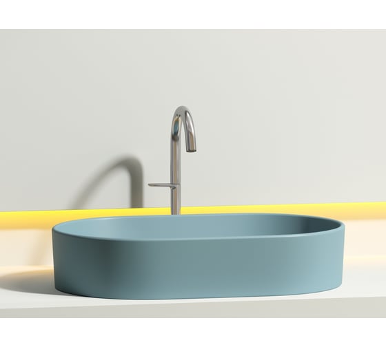 Умывальник-чаша накладная Ceramicanova Element овальная, цвет зеленый матовый, 608х385х122 мм CN6048MLG
