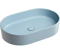 Умывальник-чаша накладная Ceramicanova Element овальная, цвет голубой матовый, 608х385х122 мм CN6048ML