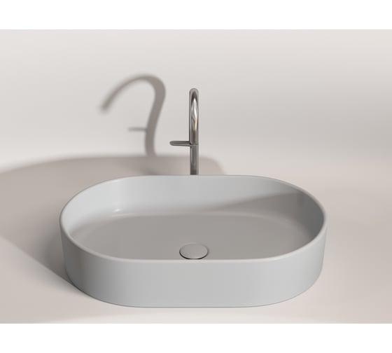 Умывальник-чаша накладная Ceramicanova Element овальная, цвет серый матовый, 608х385х122 мм CN6048MSG