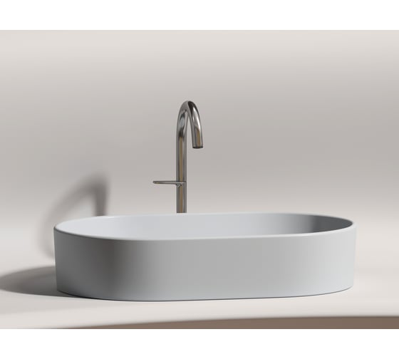 Умывальник-чаша накладная Ceramicanova Element овальная, цвет серый матовый, 608х385х122 мм CN6048MSG