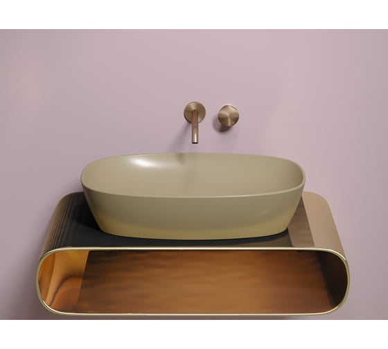 Умывальник-чаша накладная Ceramicanova Element овальная, цвет капучино матовый, 600х380х138 мм CN6049MC