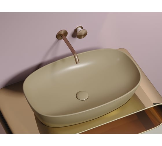 Умывальник-чаша накладная Ceramicanova Element овальная, цвет капучино матовый, 600х380х138 мм CN6049MC