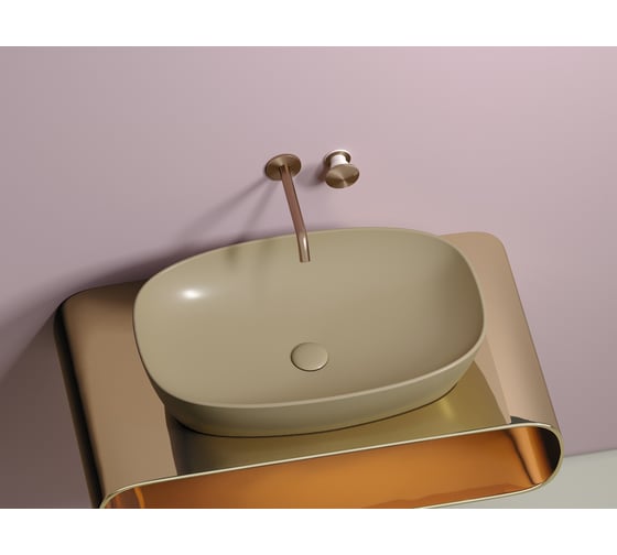 Умывальник-чаша накладная Ceramicanova Element овальная, цвет капучино матовый, 600х380х138 мм CN6049MC