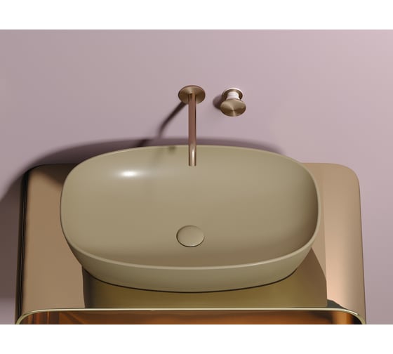 Умывальник-чаша накладная Ceramicanova Element овальная, цвет капучино матовый, 600х380х138 мм CN6049MC