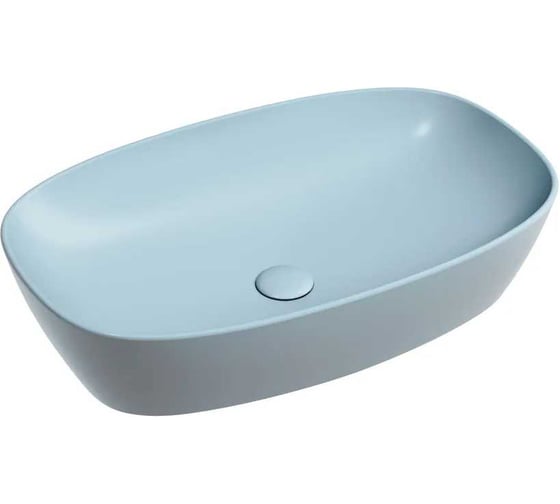 Умывальник-чаша накладная Ceramicanova Element овальная, цвет голубой матовый, 600х380х138 мм CN6049ML 1
