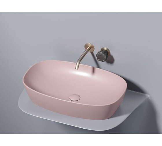 Умывальник-чаша накладная Ceramicanova Element овальная, цвет розовый матовый, 600х380х138 мм CN6049MP