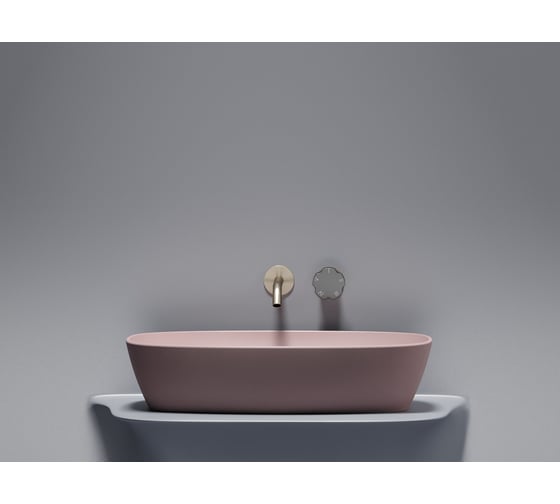 Умывальник-чаша накладная Ceramicanova Element овальная, цвет розовый матовый, 600х380х138 мм CN6049MP