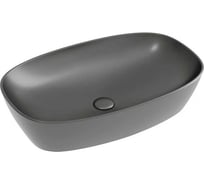 Умывальник-чаша накладная Ceramicanova Element овальная, цвет темный антрацит матовый, 600х380х138 мм CN6049MDH
