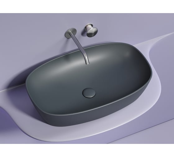 Умывальник-чаша накладная Ceramicanova Element овальная, цвет темный антрацит матовый, 600х380х138 мм CN6049MDH