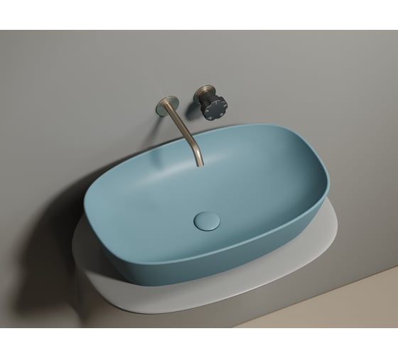 Умывальник-чаша накладная Ceramicanova Element овальная, цвет зеленый матовый, 600х380х138 мм CN6049MLG