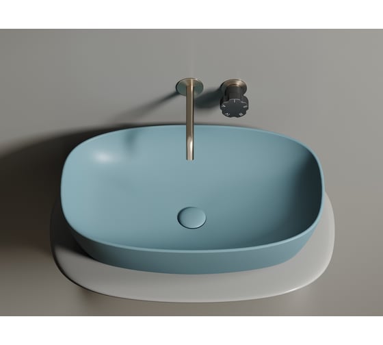 Умывальник-чаша накладная Ceramicanova Element овальная, цвет зеленый матовый, 600х380х138 мм CN6049MLG