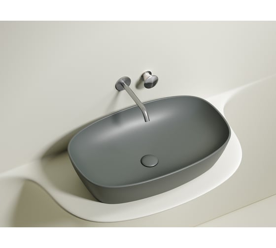 Умывальник-чаша накладная Ceramicanova Element овальная, цвет антрацит матовый, 600х380х138 мм CN6049MH